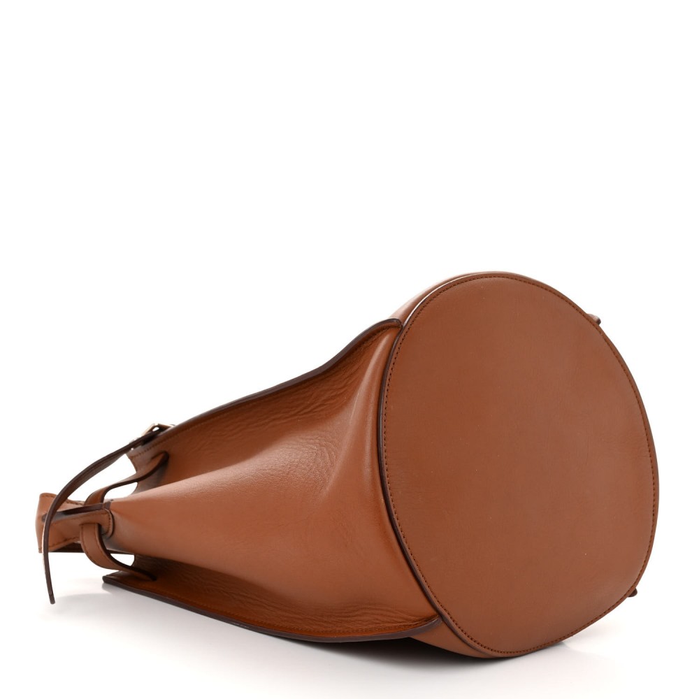 Smooth Calfskin Long Strap Big Bucket Bag Tan Smooth Calfskin Long Strap Big Bucket Bag Tan
