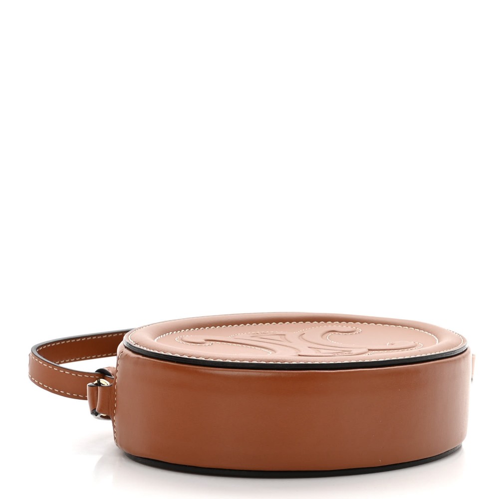 Smooth Calfskin Cuir Small Triomphe Oval Crossbody Purse Tan Smooth Calfskin Cuir Small Triomphe Oval Crossbody Purse Tan