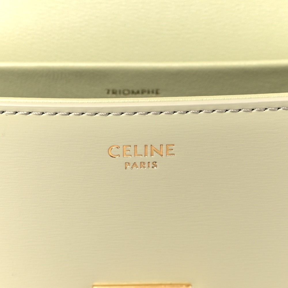 Shiny Calfskin Triomphe Chain Shoulder Bag Almond Green Shiny Calfskin Triomphe Chain Shoulder Bag Almond Green
