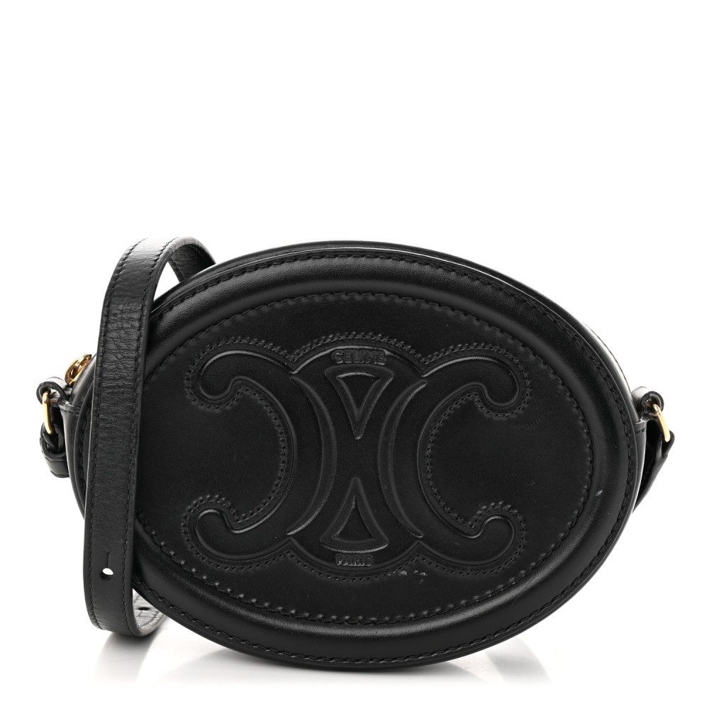 Smooth Calfskin Cuir Triomphe Oval Bag Black Smooth Calfskin Cuir Triomphe Oval Bag Black