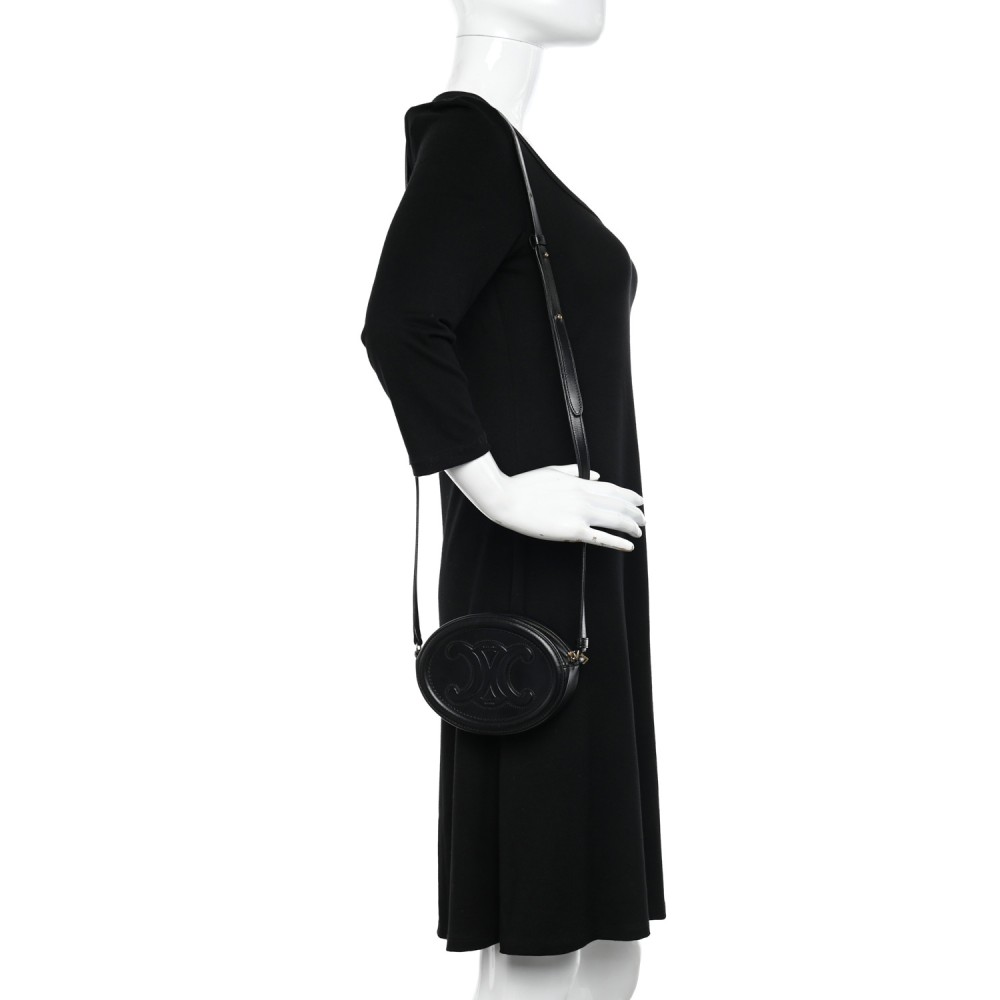 Smooth Calfskin Cuir Triomphe Oval Bag Black Smooth Calfskin Cuir Triomphe Oval Bag Black
