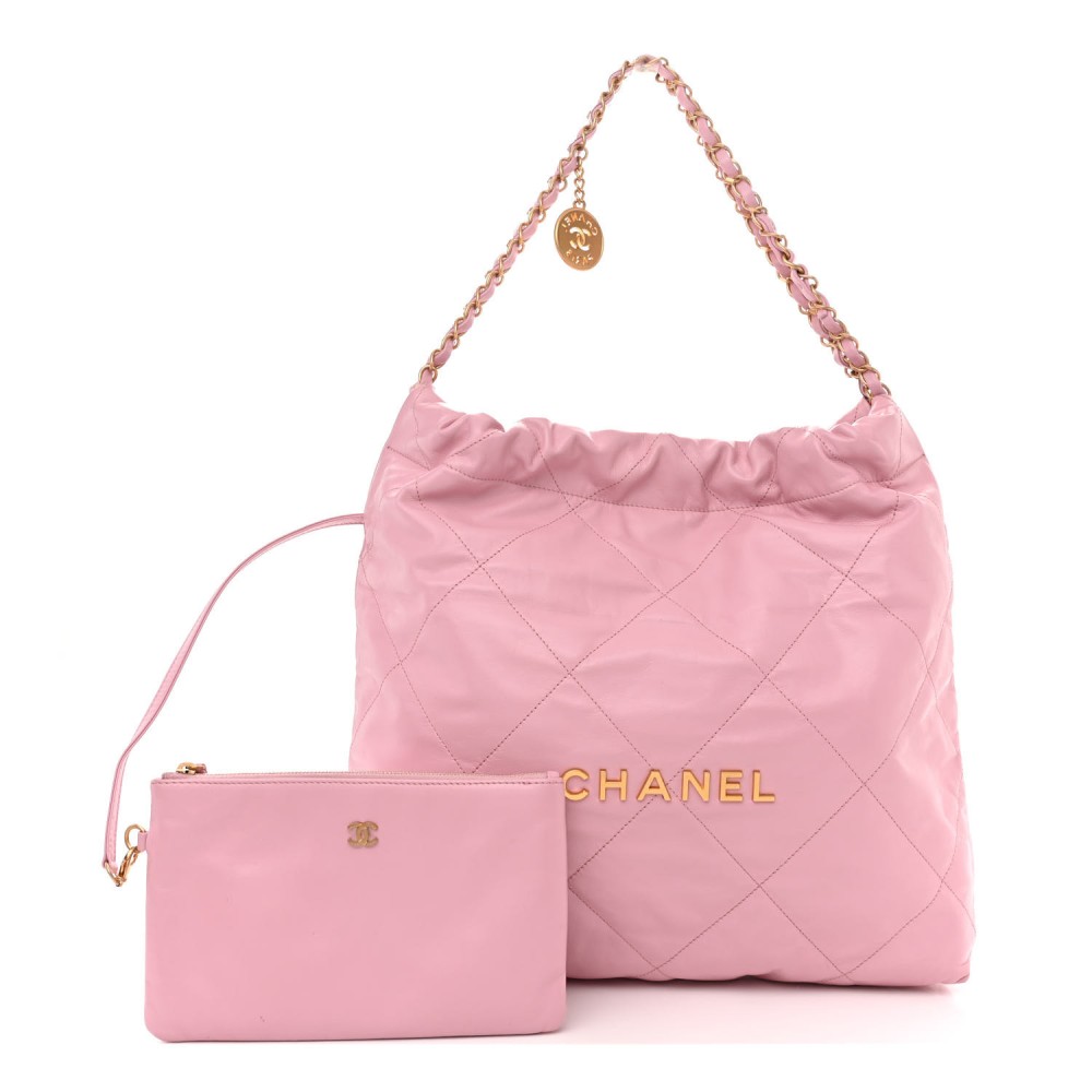Shiny Calfskin Quilted Small Chanel 22 Pink Shiny Calfskin Quilted Small Chanel 22 Pink