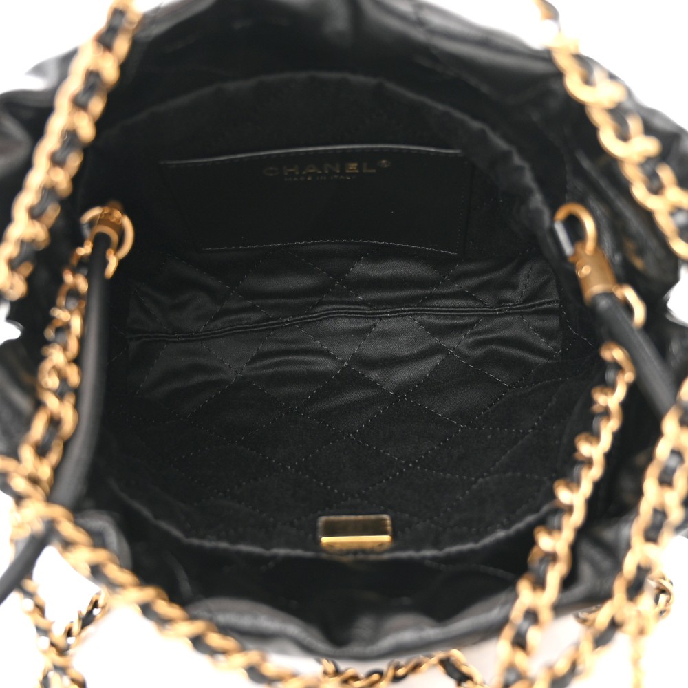 Shiny Calfskin Quilted Mini Chanel 22 Black Shiny Calfskin Quilted Mini Chanel 22 Black