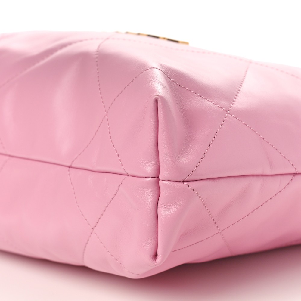 Shiny Calfskin Quilted Small Chanel 22 Pink Shiny Calfskin Quilted Small Chanel 22 Pink