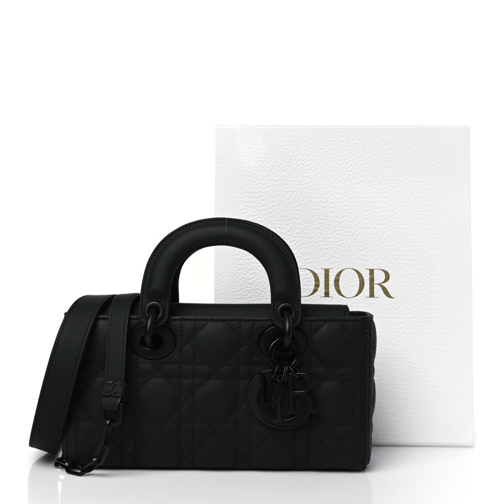 Ultra Matte Calfskin Cannage Small Lady D-Joy Black Ultra Matte Calfskin Cannage Small Lady D-Joy Black