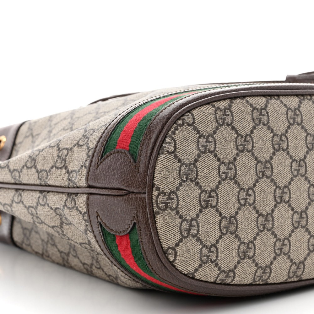 GG Supreme Monogram Web Ophidia Bucket Bag Brown GG Supreme Monogram Web Ophidia Bucket Bag Brown