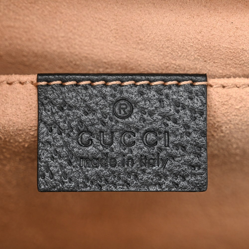 Textured Calfskin Web Small Ophidia Chain Shoulder Bag Black Textured Calfskin Web Small Ophidia Chain Shoulder Bag Black