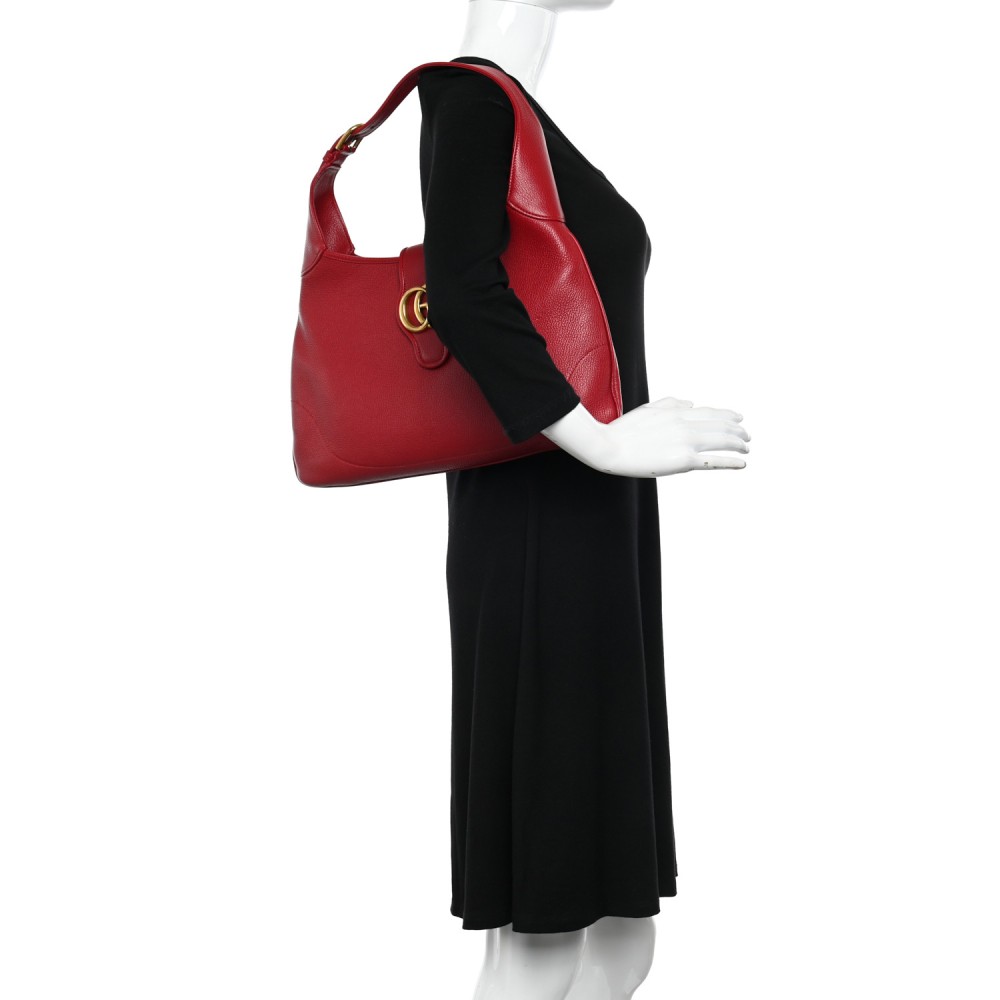 Goatskin Medium Aphrodite Shoulder Bag Hibiscus Red Goatskin Medium Aphrodite Shoulder Bag Hibiscus Red