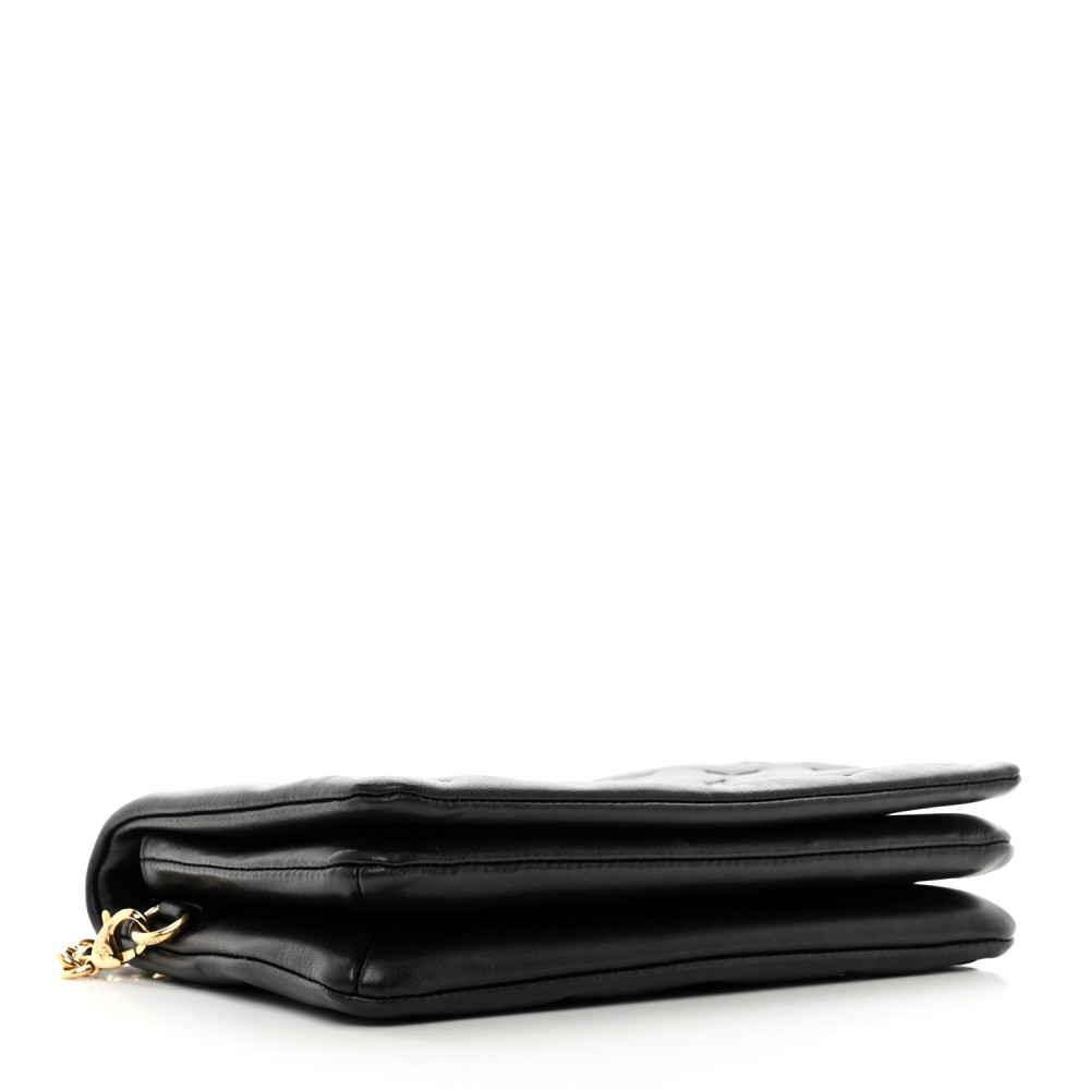 Lambskin Embossed Monogram Pochette Coussin Black Lambskin Embossed Monogram Pochette Coussin Black