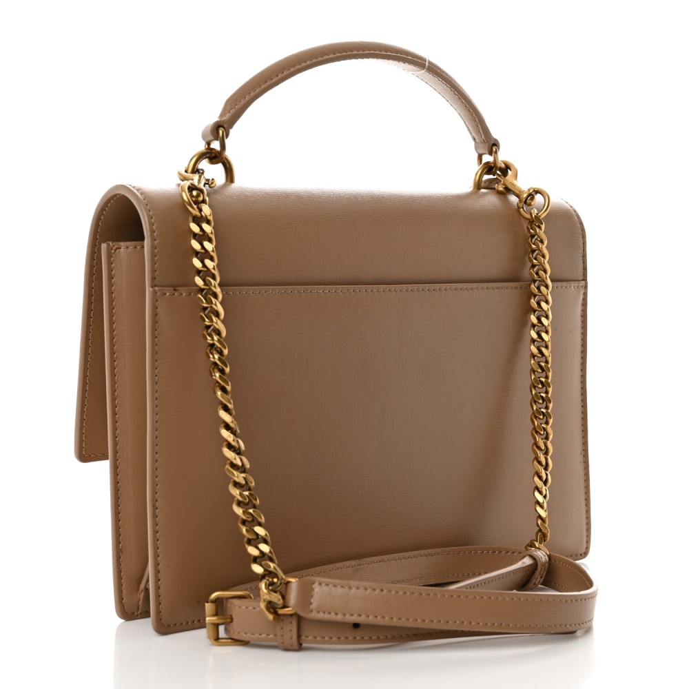 Smooth Calfskin Medium Monogram Sunset Satchel Natural Tan Smooth Calfskin Medium Monogram Sunset Satchel Natural Tan