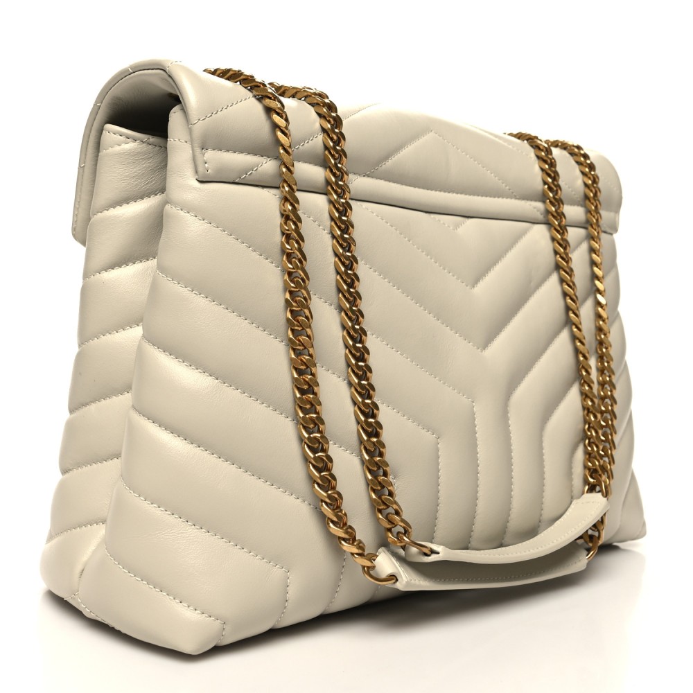 Calfskin Y Quilted Monogram Medium Loulou Chain Satchel Crema Soft Calfskin Y Quilted Monogram Medium Loulou Chain Satchel Crema Soft