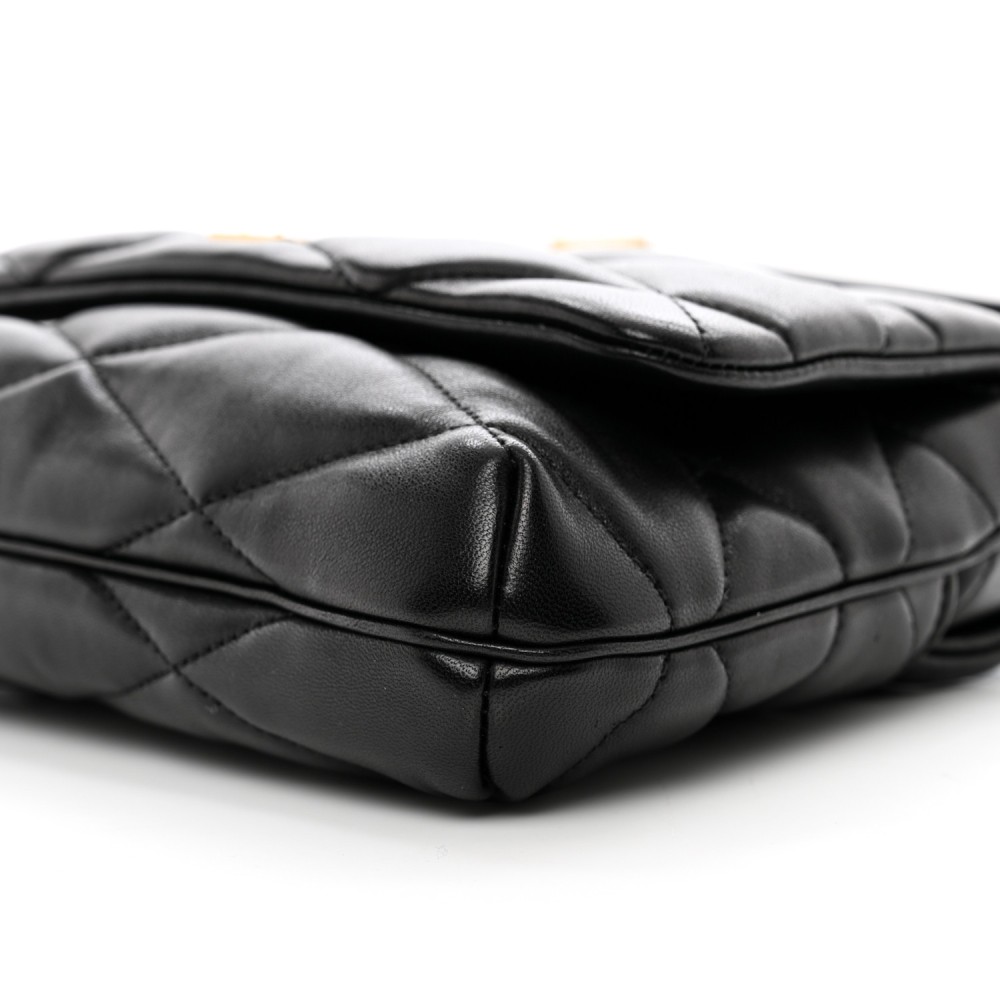 Lambskin Quilted Le 57 Diamond Shoulder Bag Black Lambskin Quilted Le 57 Diamond Shoulder Bag Black